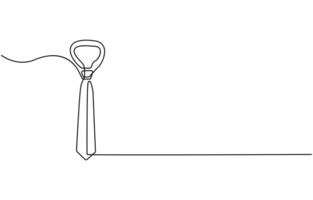 Continuous one line drawing of Tie illustration vector