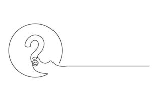 Question Mark continuous line one line drawing vector