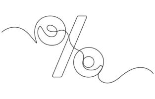 Percentage Sign Continuous Line Icon vector