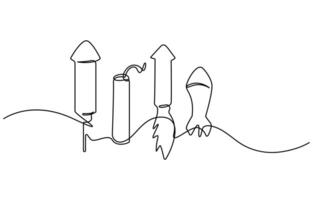 simple firecracker in one line vector