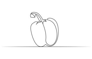 Capsicum continuous one line art drawing of illustration vector
