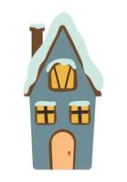 Winter house. House with a chimney and snow. Isolated illustration for your design vector