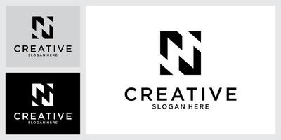 Initial letter N monogram logo design vector