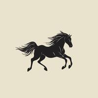 Silhouette of a galloping horse with flowing mane and tail vector