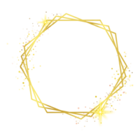 golden frame with stars and sparkles on a transparent background png