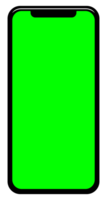 Front View of the Smartphone Silhouette in Green Screen, can use for mock up, apps, website, pictogram, logo gram, art illustration or graphic design element png