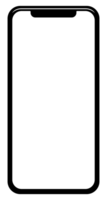 Front View of the Smartphone Silhouette in White Screen, can use for mock up, apps, website, pictogram, logo gram, art illustration or graphic design element png