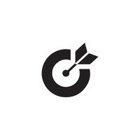 An arrow is in the center of a target vector