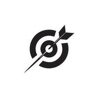 Arrow in the center of a target logo vector