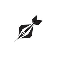 A black and white logo of a dart vector