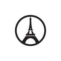 A black and white logo of the eiffel tower vector