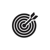 A dart in the center of a target icon vector