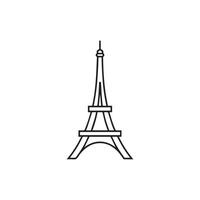 The eiffel tower is shown in a black and white line drawing vector