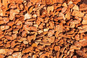 Crushed tree bark. Background. Copy space photo