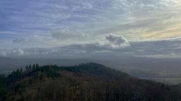 Autumn in the mountains, autumn mountains from above. Drone view. photo