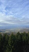 Autumn in the mountains, autumn mountains from above. Drone view. photo