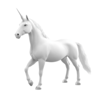 Unicorn white 3D model on transparent background png