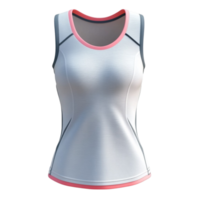 White Tank Top with Pink Trim on the Side on Transparent Background png