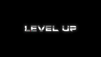 Level Up glitch banner. Glitch Effect Level Up video