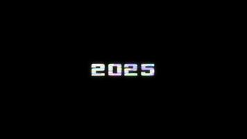 Happy New Year 2025 Glitch Animation Text Effect video