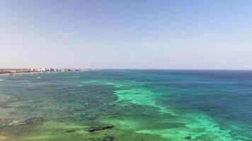 Aerial view of the beach on the Caribbean island of Aruba video