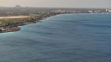 Aerial view of the beach on the Caribbean island of Aruba video