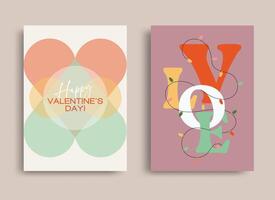 Happy Valentine's Day LOVE alphabet with lightbulb and abstract shape vector