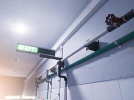 Closed and open in automation gate for biosecurity in steeril area. photo