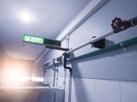 Closed and open in automation gate for biosecurity in steeril area. photo