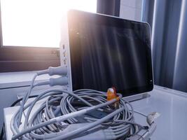Prepare installation in Hospital Equipment of the patient Monitoring system. photo