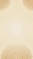 Looping Animation Of Clean And Simple Traditional Hand Drawn Gold Mandala Art Vertical Background with Intricate Circular Patterns video