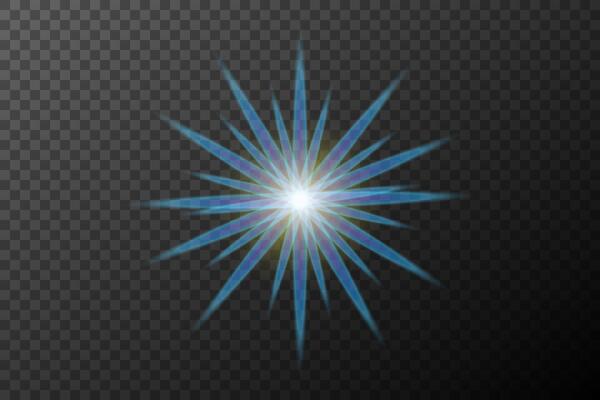 a blue starburst on background