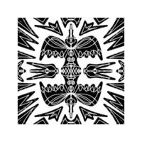 a black and white pattern with a large design vector