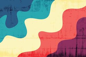 wavy retro background with grunge texture vector