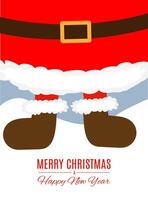 New year greeting card with cute Santa Claus. Colorful christmas design for social media communication, networking, website badges, postcards, posters and more. vector