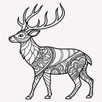 Intricate Patterned Deer Illustration vector