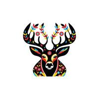 Intricate Patterned colorful Deer Illustration vector