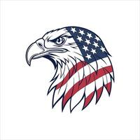 Eagle head with American flag pattern design vector
