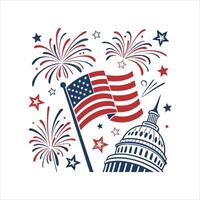 4th July elements collection vector
