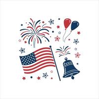 4th July elements design vector
