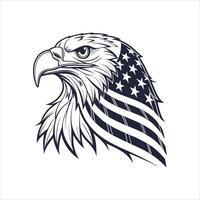 Eagle head with American flag vector