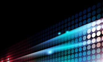 Large led shine projection screen panel. Light show on the stage black background. vector