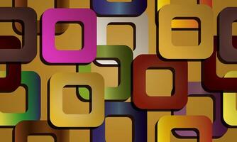 Abstract geometric brown background with colorful squares pattern. vector