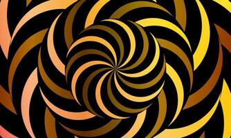 Abstract optical illusion sphere. Hypnotic spiral ball with double brown lines. radial , twirl, twisted. vintage circle. vector
