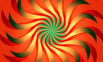 Abstract optical illusion sphere. Hypnotic spiral ball with bright orange circle lines. soft color. vector