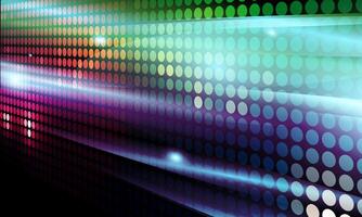 Large led colorful projection screen panel. Light show on the stage black background. vector