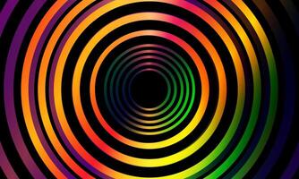 Abstract spiral swirling circle colorful backdrop dark background. circular rotation. vector