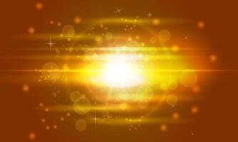 Soft light golden rays rising on dark background. vector