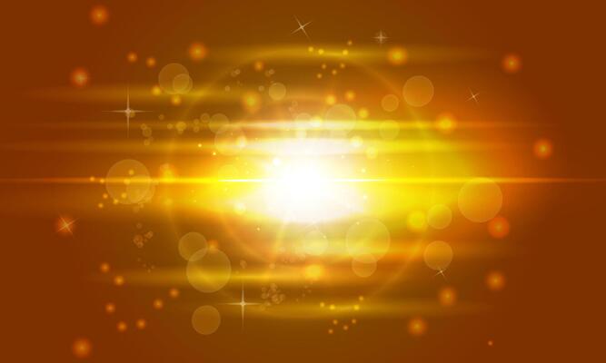 Soft light golden rays rising on dark background.