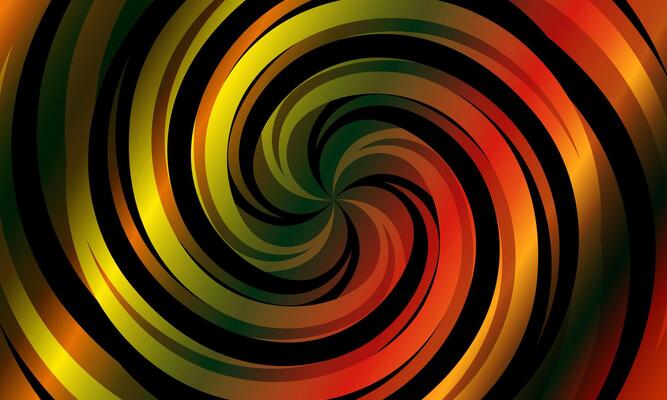 Abstract optical illusion sphere. Hypnotic spiral ball with dark colorful circle lines. radial , twirl, twisted.